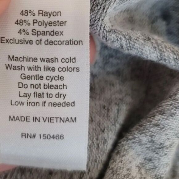 Market & Spruce Gray & White Cowl Neck Elbow Patch Knit Pullover Top Size Medium - Picture 10 of 10